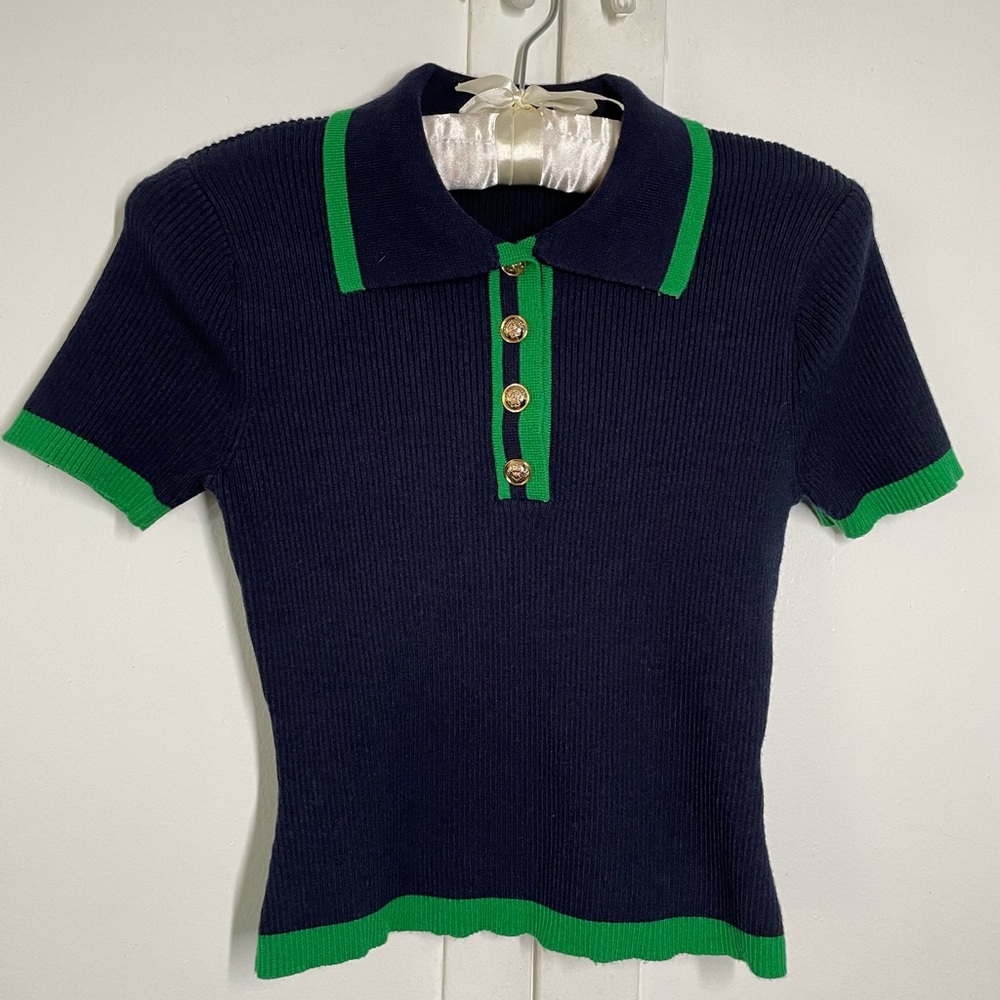 Emerson Lang Navy Polo Sweater